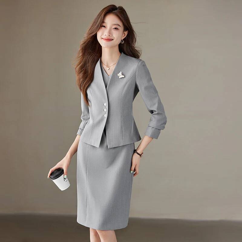 Women Formal Wear Stitching - Blazers formais femininos, roupa de trabalho