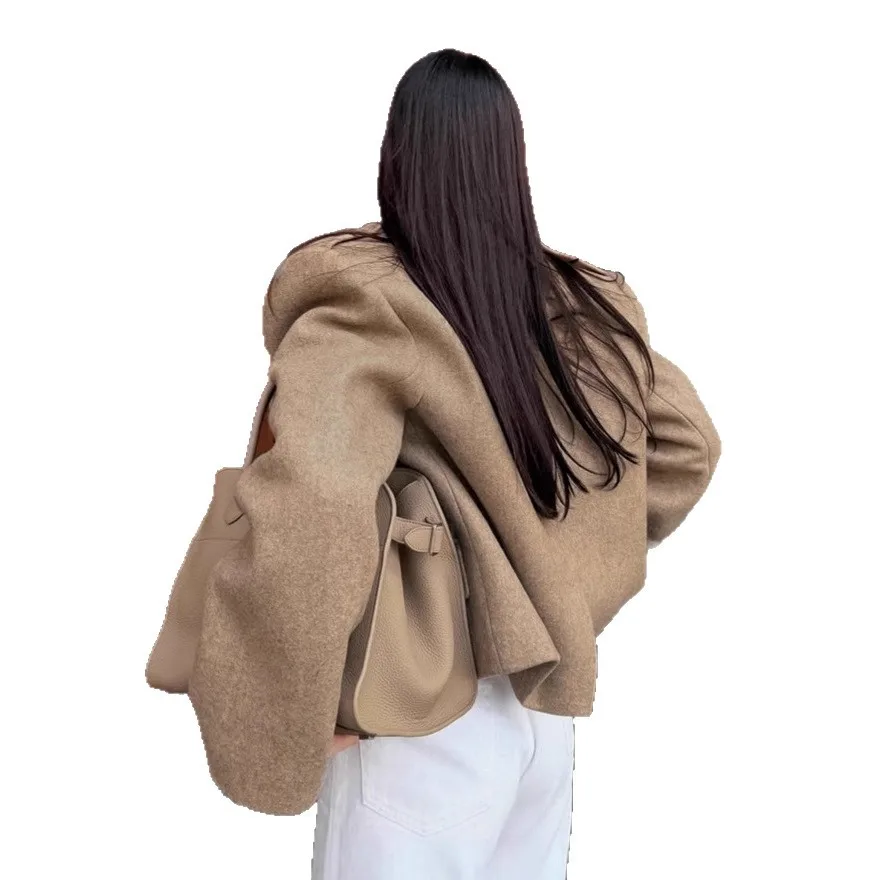 Women Formal Wear Stitching - Feminino tweed ombro almofada terno jaqueta