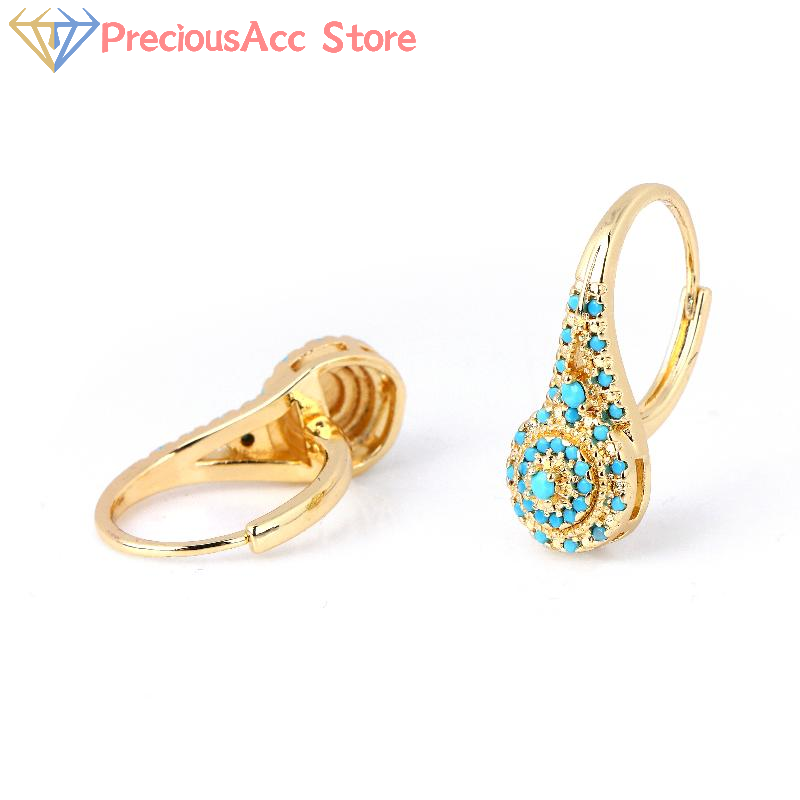 Brincos turquesa estilo étnico - Women Formal Wear Ethnic avaliação e preço