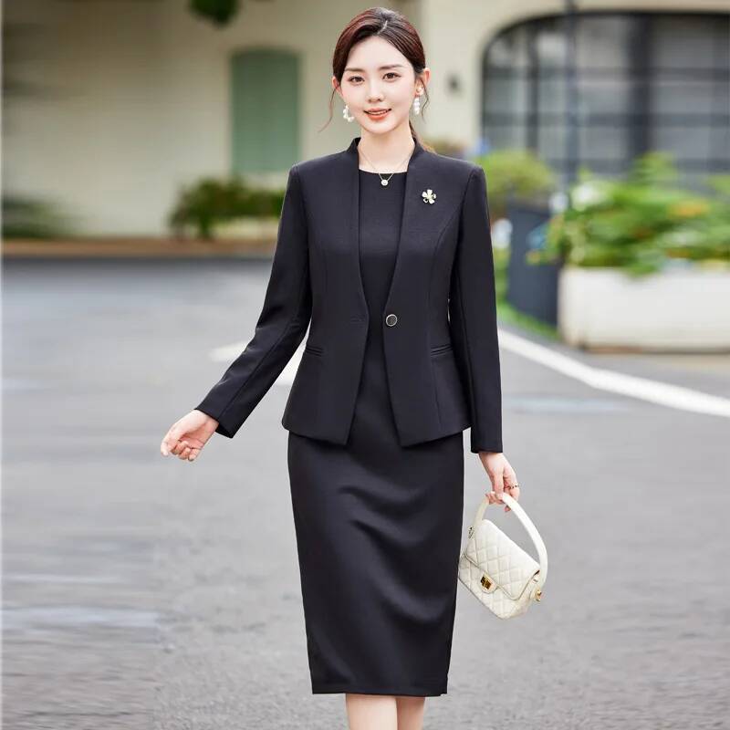 Plus size formal outono invern - Women Formal Wear Stitching avaliação e preço