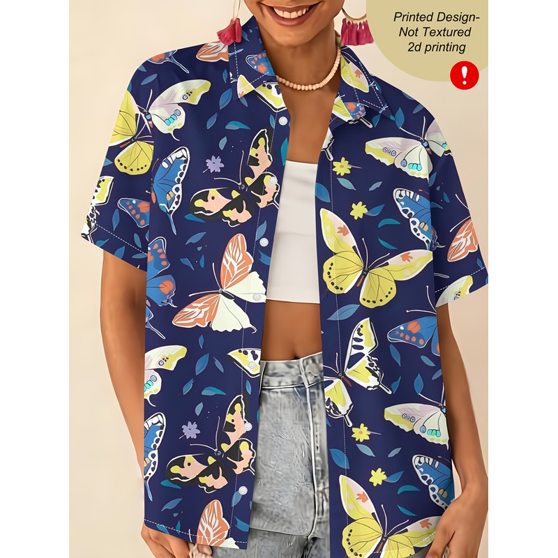 Camisa Feminina com Estampa de - Women Formal Wear Stitching avaliação e preço