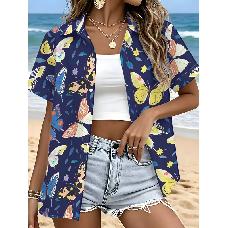 Camisa Feminina com Estampa de - Women Formal Wear Stitching avaliação e preço