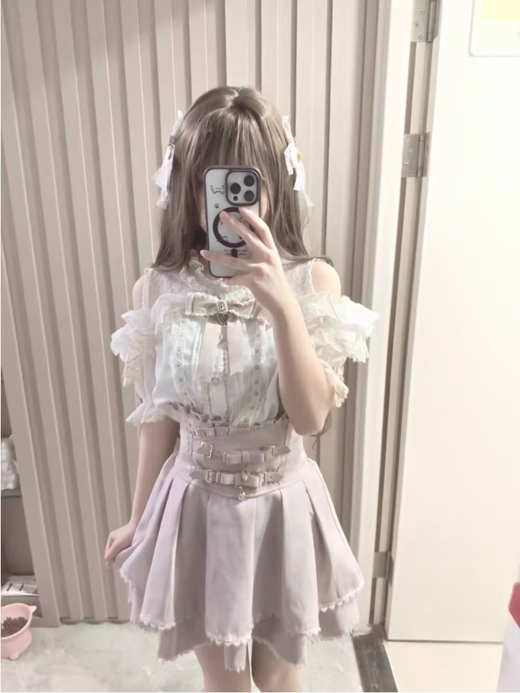 Blusa Japonesa Lolita com Baba - Women Formal Blouses For Evening Wear avaliação e preço