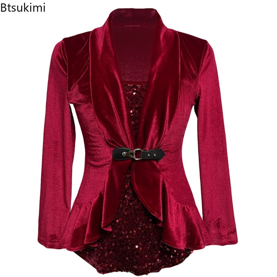 Nova Blusa Feminina 2026 de Mo - Women Formal Wear Stitching avaliação e preço