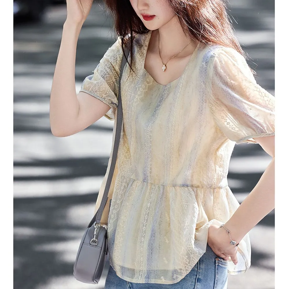 Blusa Feminina Estilo Coreano  - Women Formal Blouses For Evening Wear avaliação e preço