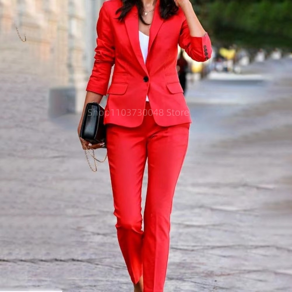 Conjunto de Blazer e Calças pa - Women'S Formal Wear Suit avaliação e preço