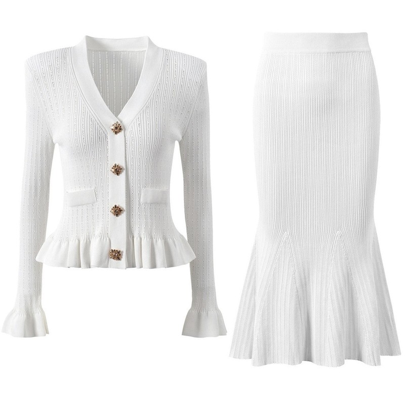 Conjunto Feminino Elegante de  - Women'S Formal Wear Cardigan avaliação e preço