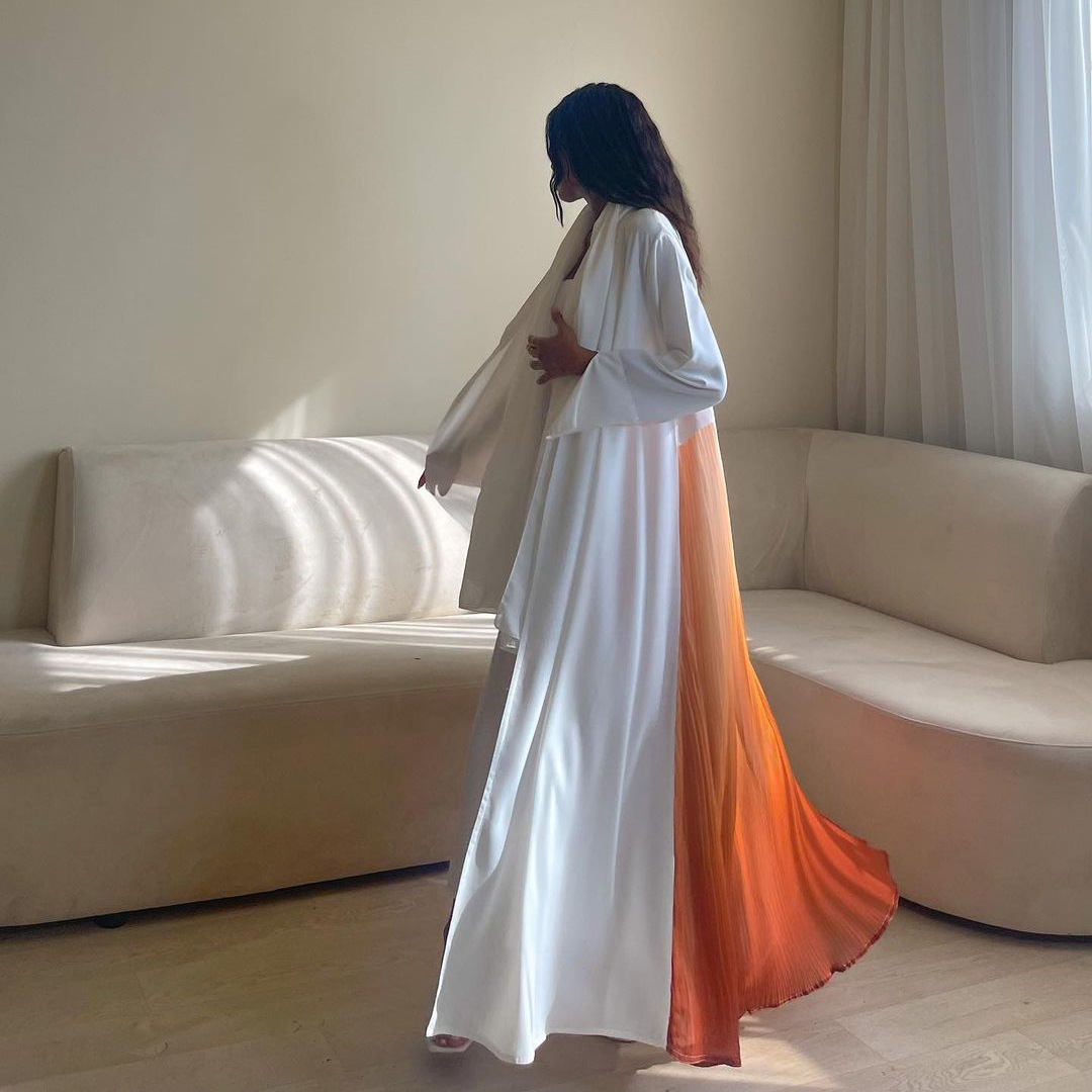 Vestido Abaya Plissado para Mu - Women Formal Wear Stitching avaliação e preço